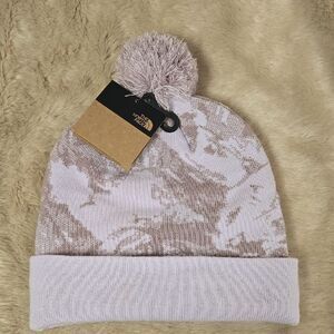 THE NORTH FACE SKI TUKE CUFFED BEANIE, UNISEX, LAVENDER AND DUSTY ROSE - NEW